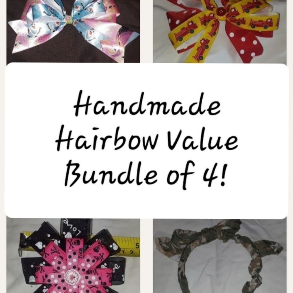 * Handmade Hairbow Value Bundle Headband Barrettes